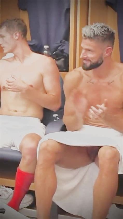 French Footballer Olivier Girouds Dick Exposed In The Locker Room