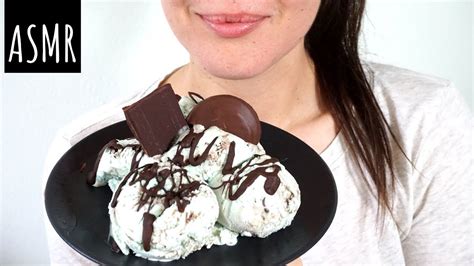 Asmr Eating Sounds Choc Mint Ice Cream No Talking Youtube