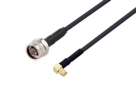 N Male To SMA Male Right Angle Low Loss Cable 60 Inch Length Using LMR