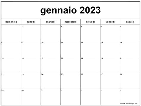 Gennaio 2023 Calendario Gratis Italiano Calendario Gennaio