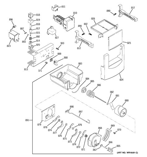 Assembly View For Ice Maker And Dispenser Ziss420driss