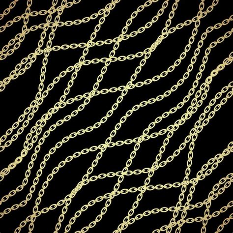 Premium Vector Golden Metal Shine Chains Abstract Seamless Pattern