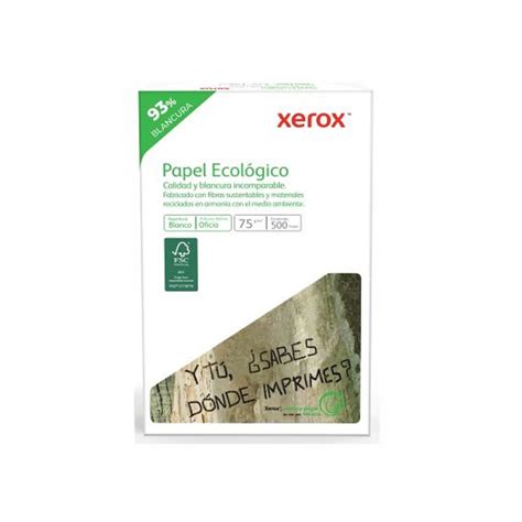 Papel Cortado Xerox Bond Ecologico Gr Oficio C Hojas Blancura