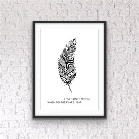 Memorial Quote Feather Quote Lovely Remembrance Print To Etsy