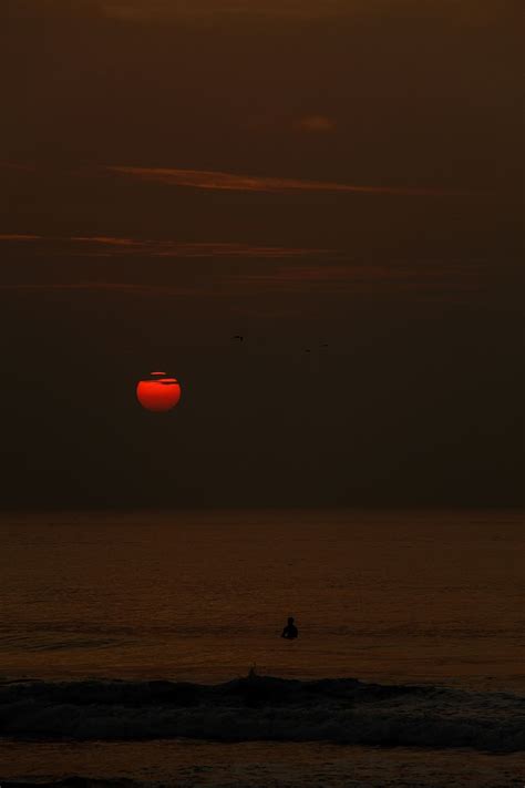 HD wallpaper: red sunset over a beach, nature, outdoors, sky, red sky ...