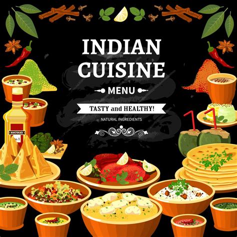 Indian Cuisine Menu Black Board Poster 484793 Vector Art At Vecteezy