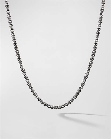 David Yurman Box Chain Necklace In Grey Titanium Mm L One