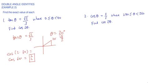 Double Angle Identities Example 1 Numerade