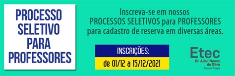 Processo Seletivo Simplificado Para Professor Ensino M Dio E T Cnico