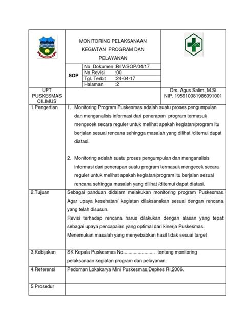 424 Ep3 Sop Monitoring Pelaksanaan Kegiatan Program Dan Pelayanan Pdf