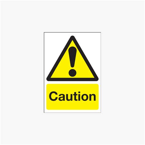 300x250mm Caution Self Adhesive Signs Safety Sign UK