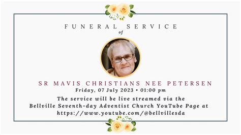 Funeral Service Of The Late Mavis Christians Nee Petersen YouTube