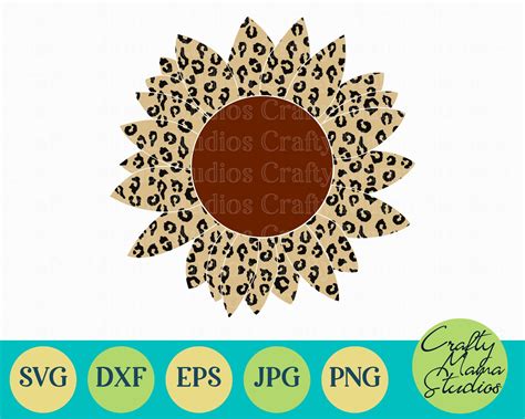 Leopard Print Svg Sunflower Svg Summer Svg By Crafty Mama Studios