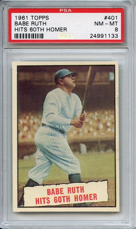 Lot Detail 1961 Topps 401 Babe Ruth Hits 60th Homer PSA NM MT 8