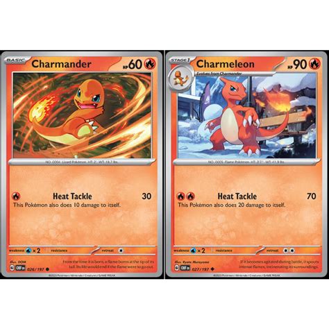 Pokemon Tcg Obsidian Flames Charmander Charmeleon Shopee Philippines