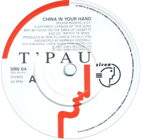 Tpau China In Your Hand Vinyl Records Lp Cd On Cdandlp