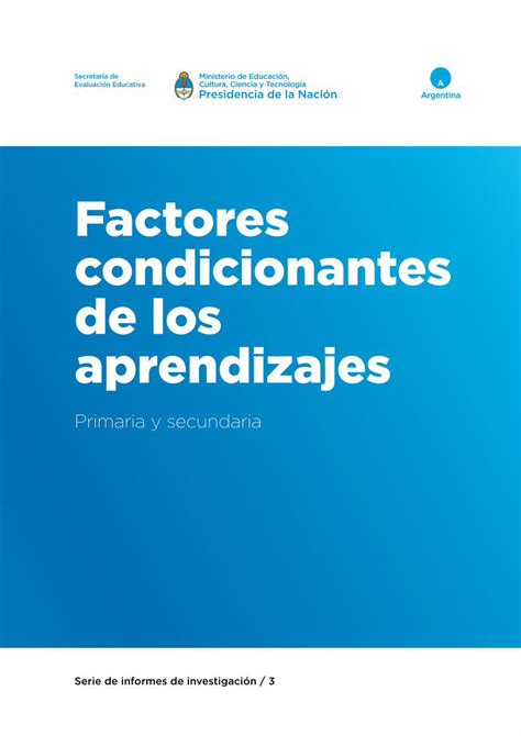 Pdf Factores Condicionantes De Los Aprendizajes