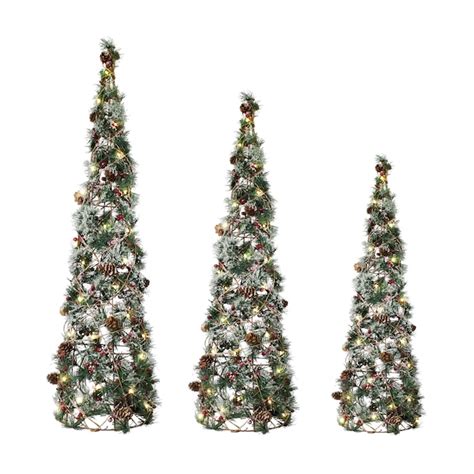 Holiday Living 4 Ft Pine Pre Lit Slim Flocked Artificial Christmas Tree