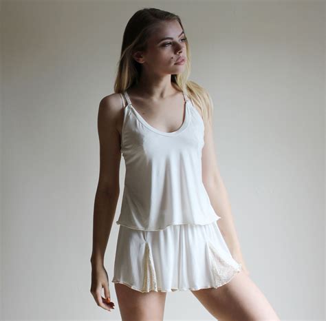 Bamboo Lingerie Set Boxer Shorts Cropped Camisole Bamboo Etsy