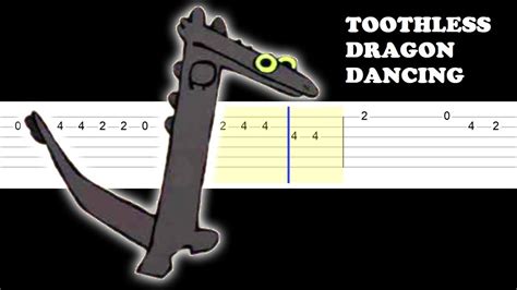 Toothless Dragon Dancing Meme Easy Guitar Tabs Tutorial Youtube