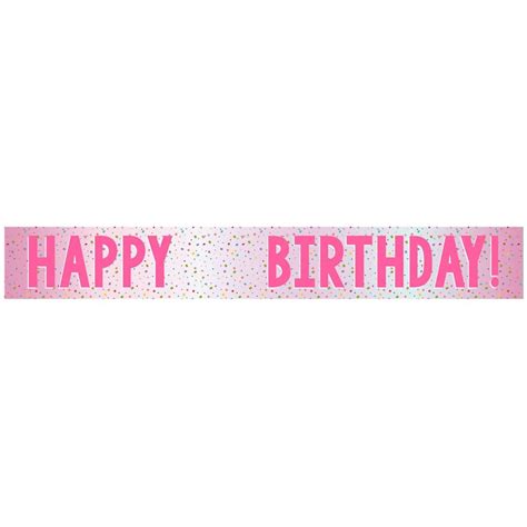 Banner Happy Birthday Pink Add-An-Age Foil 1.8m | BIG W