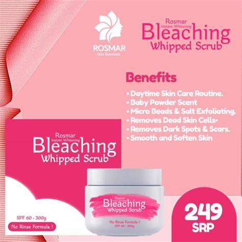 ROSMAR INSTANT WHITENING BLEACHING WHIPPED SCRUB NO RINSE FORMULA