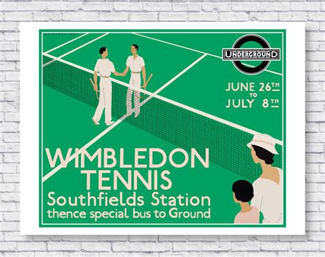 Wimbledon Tennis Poster Vintage Tennis Posters Vintage Etsy