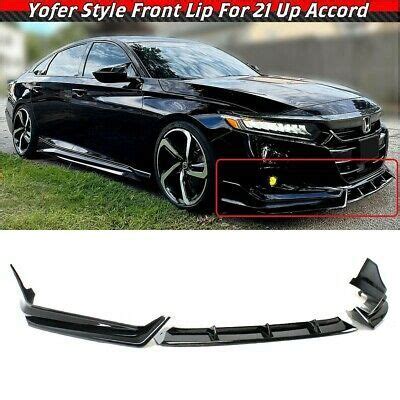 Gloss Black Yofer JDM Front Bumper Lip Splitter Kit For 2021 2022 Honda