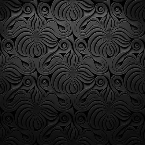 Premium Photo Black Wallpaper With A Floral Pattern On It