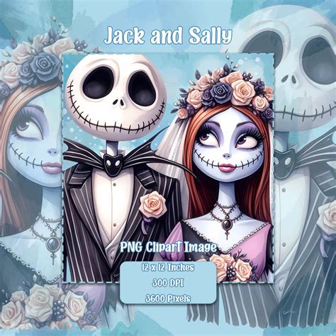 Jack and Sally Wedding PNG, Transparent Background Clipart Images ...