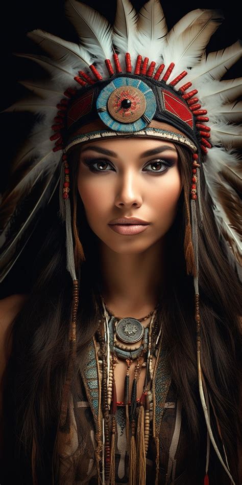 Portrait Of An American Indian Woman Pinturas De Hadas Indigena