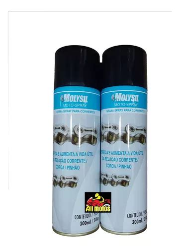 2 Molysil Spray Pra Moto Graxa Líquida Correntes Spray 300ml