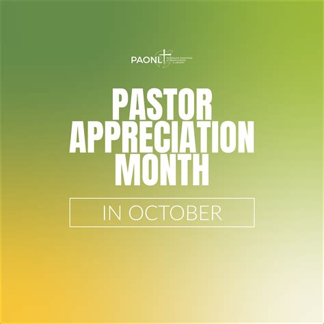 October Is Pastor Appreciation Month Paonl