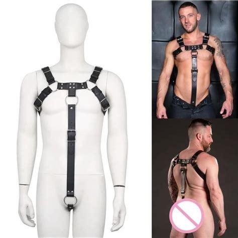 Gay Body Bondage Harnais Hommes Fétiche En Cuir Lingerie Sexuel