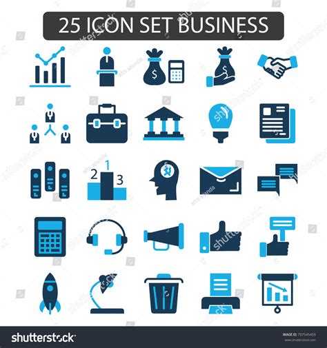 Business Concept Flat Outline Icon Linear Stock Vector Royalty Free