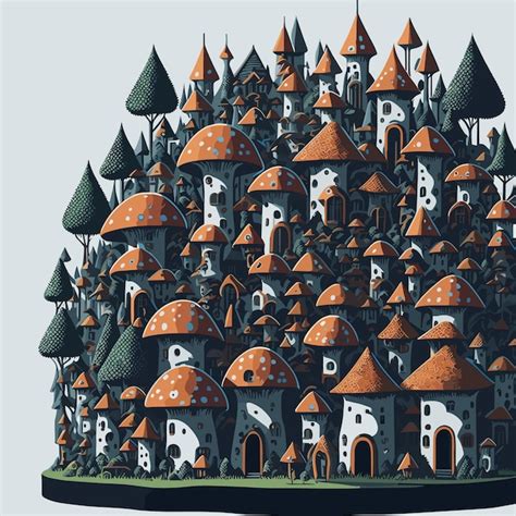 Premium Vector Fairy Tale Isolated Mushroom House Vector On White