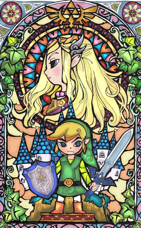 Zelda Stained Glass Window Zelda Stained Glass Window By Aiduqui The