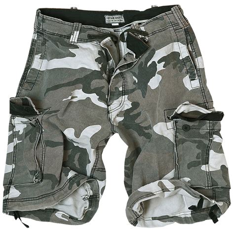 SURPLUS MILITARY STYLE COMBAT VINTAGE CARGO MENS SHORTS WASHED COTTON