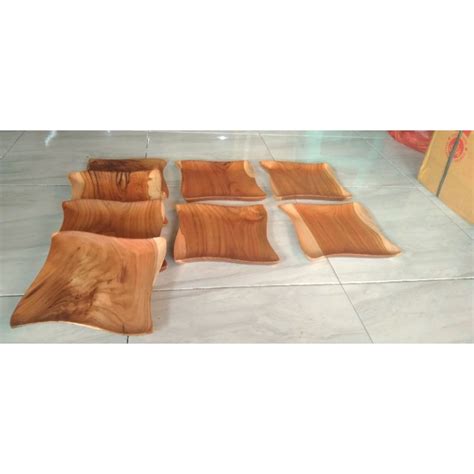 Jual Piring Kayu Jati Kotak Piring Saji Kayu Jati Kotak X Cm