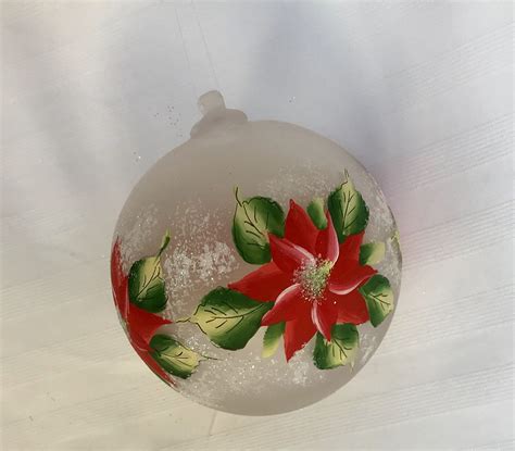 Red Poinsettia Christmas Ornament Handmade Christmas T Etsy Hand