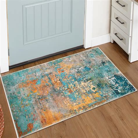 Lahome Modern Abstract Area Rug X Small Washable Colorful Kitchen