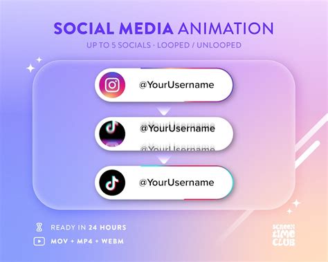 Custom Social Media Lower Thirds Rotating Looped Animation Etsy