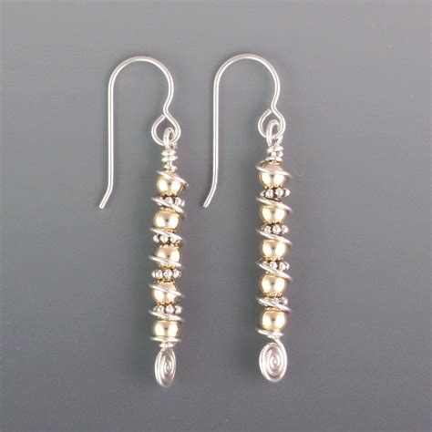 Silver and Gold Earrings - Unique Gold & Silver Earrings by BJChristian Designs