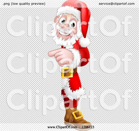 Santa Claus Christmas Cartoon Peeking Pointing By Atstockillustration 1706123