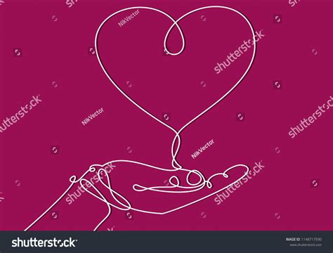 One Continuous Line Drawing Hand Holding Stock Vector Royalty Free 1148717930 Shutterstock