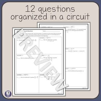 Separable Differential Equations CIRCUIT By Hoff Math TPT