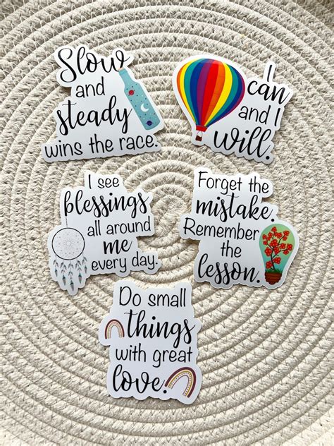 5 Motivational Quotes Stickers Stickers Pack Cute Stickers - Etsy