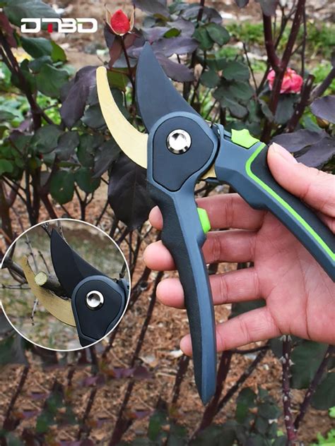 DTBD Professional Pruning Shears Titanium Secateurs Bypass Pruner Hand