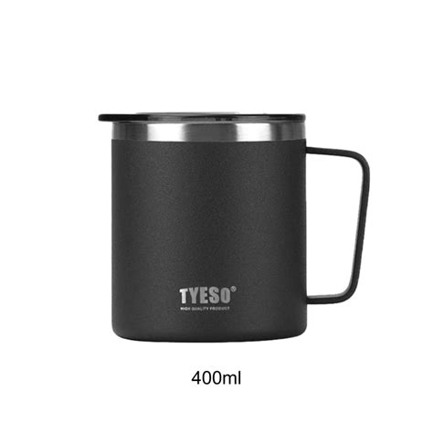 Original Tyeso Vacuum Insulated Thermos Flask Mug With Handle And Lid Hot Cold 400ML Shopee