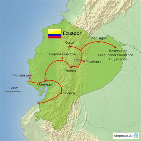 StepMap Ecuador Rundreise 2011 Landkarte für Ecuador